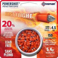 CROSMAN POWERSHOT 150 Count Pointed LEAD-FREE 4.5mm .177 Caliber Airgun Pellets picture