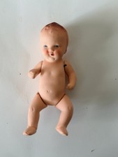 Vintage German Bisque Baby Doll 4” Jointed Arms & Legs Blue Eyes Germany picture