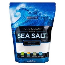 SaltWorks Pure Ocean Sea Salt, Fine Grain, 5 Pound Bag picture