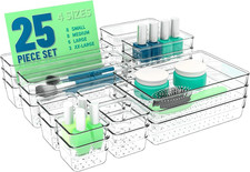 25 Pc Clear Plastic Drawer Organizer Set,4 Sizes in Drawer Organizer picture