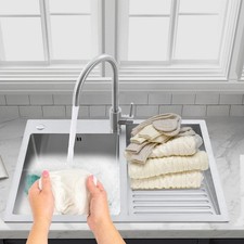 2-in-1 Stainless Steel Laundry Sink Bathroom Sink with Washboard &Faucet 70*48cm picture