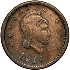 Extremely Rare 1864 Civil War Token - OH 70A-1a R8 Belmont Ohio picture