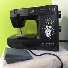 Bernette Bernina Model 46 Sewing Machine Black, WORKS BUT NOT FULLY TESTED picture