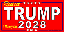 Reelect TRUMP 2028 4 More Years -HUGE & LARGE -Red Banners -Reinforced -USA MADE picture