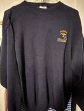 Vintage Michigan Football Sweater 100% Cotton Medium 80's 90's Retro Blue picture