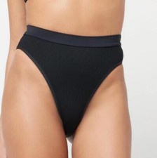 L*Space Women's Ridin' High Frenchi Bikini Bottoms, Color Black, Size M picture