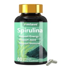 Immune Health - Spirulina Capsules - Organic Blue Green Algae supplement 60 caps picture