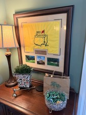 2013 Augusta National Masters Tournament Flag Framed W/ Pictures 'Amen Corner' picture