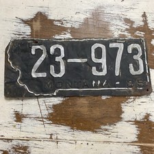 1935 Original (expired) Montana License Plate Musselshell County Roundup picture