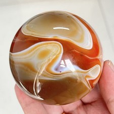 530g 73mm Natural Carnelian Sphere Crystal Red Agate Ball Healing Decor picture