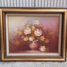 Robert Cox Original Oil Painting Floral Still Life Signed Framed 12x16 Canvas picture