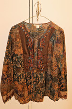 COLDWATER CREEK XL WOMEN POLYESTER COTTON BLOUSE LONG SLEEVES NEW WITHOUT TAGS picture