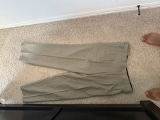 Geoffrey Beene Mens Dress Pants 32x32 Taupe Gray Pleated Cuffed Trousers picture