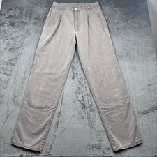 Vintage Bugle Boy USA Pants Womens 31L Brown Pleated Slash Pocket Straight Leg picture