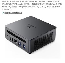 MINISFORUM UM790 Pro Ryzen 9 Mini PC 32GB RAM 512GB SSD USB4 picture