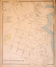 1892 Plat Map ~ North Mill Pond, Portsmouth, NH / Exeter on Reverse (14x17)-#149 picture