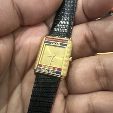 Vintage Paolo Gucci Swiss Tank Women Watch 19mm White Dial Gold Tone For Repair picture