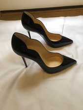 New Authentic Christian Louboutin Black Leather Hot Chick Pointed Toe Pump picture
