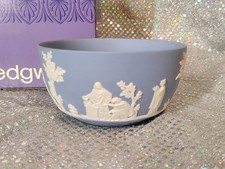 Wedgwood Blue White Jasperware Neoclassical Scene Bute Mazer Bowl 8