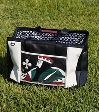 Malbon x King of Clubs Boston Duffle Bag Golf Travel Bag Black White Rare New picture