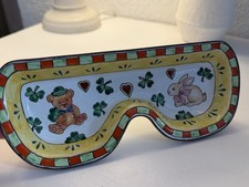 Vintage Kelvin Chen 1999 Enamel Eyeglass Holder Teddy Bear Bunny Shamrock picture