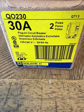 Square D QO230 Plug-On Neutral Circuit Breaker 30A 2-Pole 120/240V 5-Pack picture