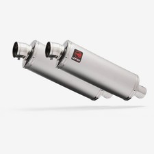 Lextek Stainless Steel OP1 2 x Matt 350mm Exhaust Silencer Silver Matte 51mm picture
