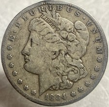 1884 S Silver Morgan Dollar Better Date Lower Mintage 3,200,000 Genuine US Coin picture