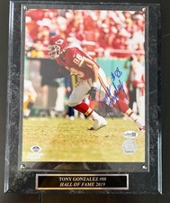 Tony Gonzalez Autographed 8x10 Photo — Kansas City Chiefs with Plaque | JSA COA picture