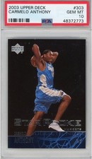 Graded 2003-04 Upper Deck UD Carmelo Anthony #303 Rookie RC Card PSA picture