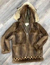 Vintage 50s Martin Victor Genuine Alaskan Brown Fur Jacket Men’s Size L picture