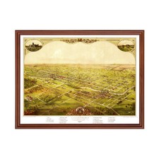 Old Map of Lansing, MI 1866 - Vintage Lansing Michigan Art picture