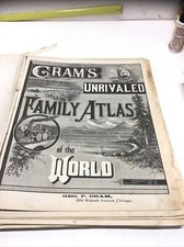 1893 Cram's Unrivaled Family Atlas of the World/ Partial-  Retains 30+ Maps picture