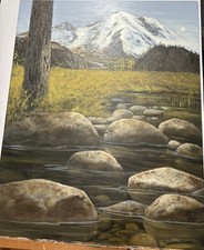 Unique PNW Artist Original Painting Landscape oil - XL sized  -NICE picture