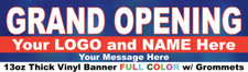 Personalized GRAND OPENING Banner 3'x10' Feet Thick Vinyl w/ Grommets & Hem 3x10 picture