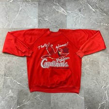 80s Vintage St Louis Cardinals Sweatshirt Mens Large NL Champs Pullover Crewneck picture