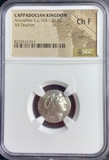 Ariarathes V Cappadocia Kingdom Greek 163-130BC NGC Graded Silver Drachm Athena picture