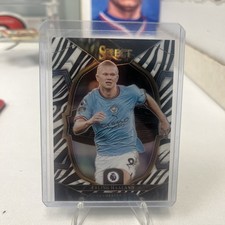 2022-23 Panini Select Premier League Terrace Zebra Prizm Erling Haaland #'d /25 picture