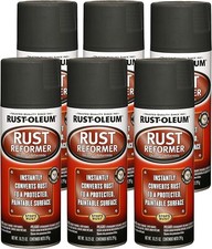 Automotive Flat Black Finish Rust Converter Rust Reformer Spray Coat 10 Oz 6 Pcs picture