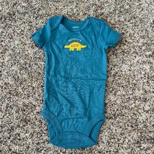 Carter's Baby Bodysuit 3M Teal Embroidered Mommy's Cuddle-saurus Cotton picture