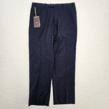 NEW Canali 1934 Exclusive 32x28 Navy Super 150's Wool Italy Trousers Mens Pants picture
