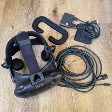 HTC Vive Virtual Reality VR Headset Only w/ Cables & Link box Deluxe Audio Strap picture
