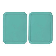 Replacement Lids fits Pyrex 3-Cup Rectangle Cover for 7210-PC Turquoise 2 Pack picture