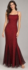 Vintage Laurence Kazar Red 100% Silk Beaded Maxi Evening Dress Gown L NWT Ombré picture