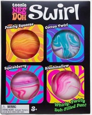 Schylling NeeDoh Teeny Swirl 4 Pack Squishy Fidget Toy Stress Balls Sensory Toy picture