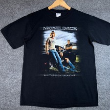 Anvil Nickelback All The Right Reasons Tour Tee Mens Medium Black Vintage Y2K picture