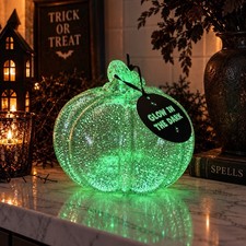 Viral Glass Glow In The Dark Pumpkin Halloween HomeGoods picture