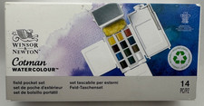 Winsor & Newton Cotman Watercolor Paint Set, Field Pocket Set, 12 Half Pan (NEW) picture