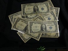 $1 Silver Certificates - Circulated 1935 and 1957 mix picture
