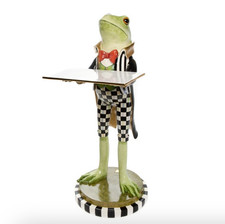 Brand New Mackenzie Childs Fergal the Frog Butler  Courtly Check XL 26